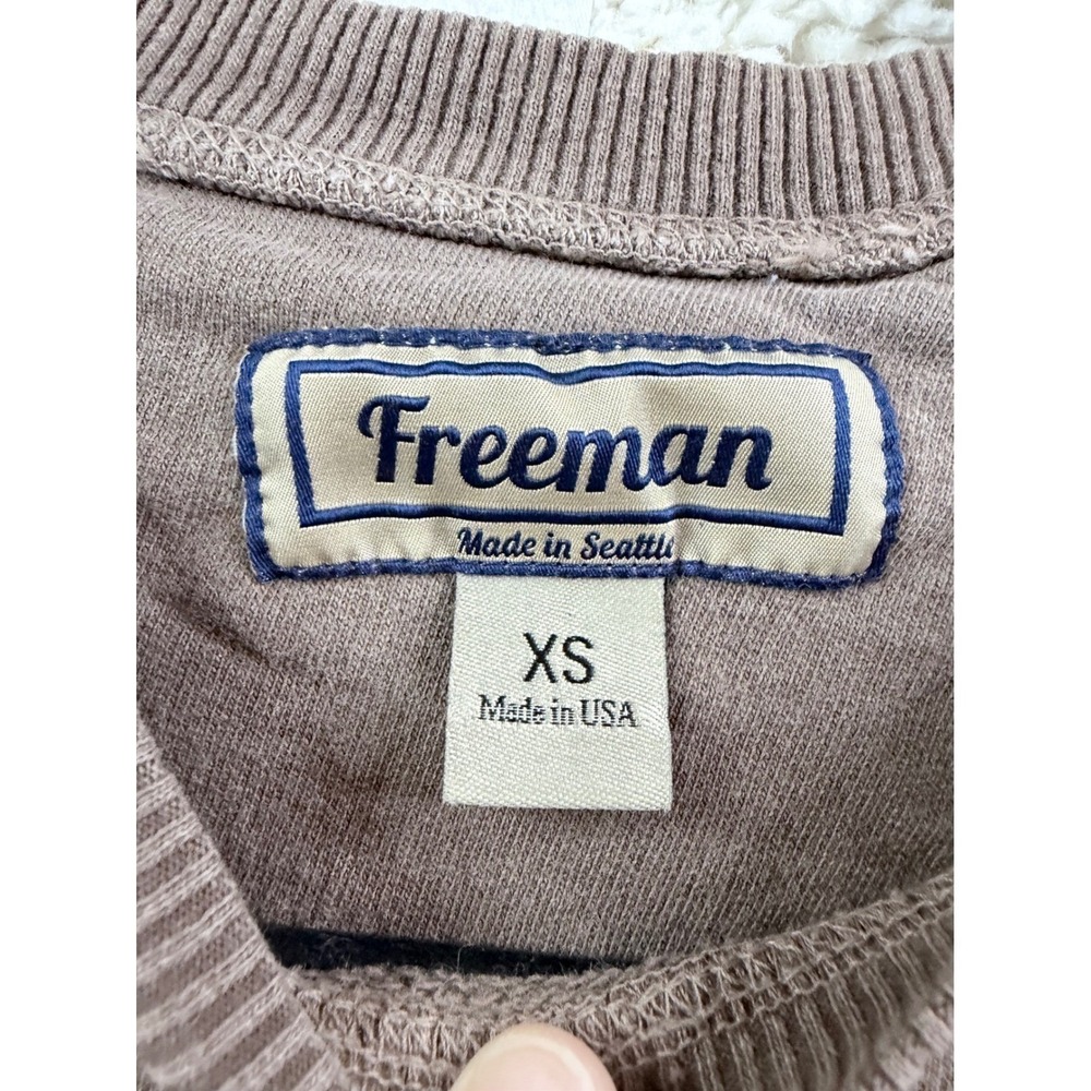 Mens XS Freeman Seattle Sweatshirt Cotton Brown Raglan Made in USA Heritage Boho